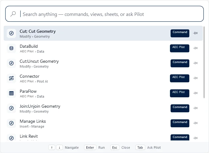 Compass — A command palette for Revit — find and run anything in seconds.